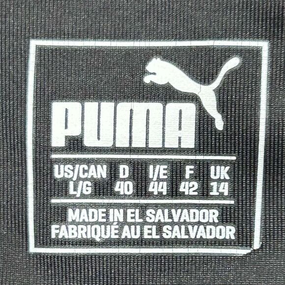 Puma Athletic Leggings Girl’s Large Black Big Logo Pull-on Stretch Training Pant - Picture 6 of 11